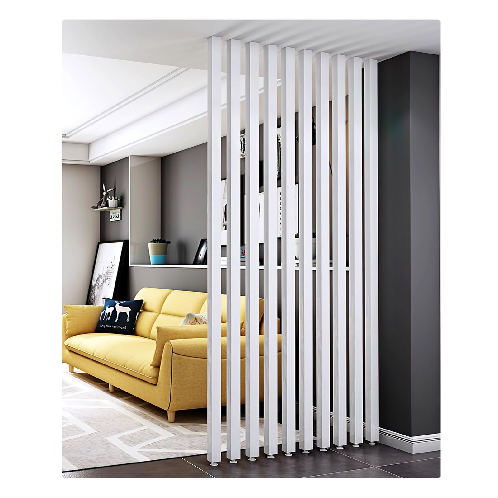 Colonne de séparation de pièce carrée ， Design personnalisé pour Portes intérieures dans Les Salons et entrées de Restaurant - Pas de perçage nécessaire(9root,200cm/78.7in/6.56ft)