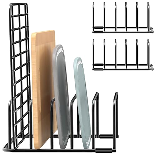 Fikoksol Cutting Board Organizer and Baking Sheet Rack, [2-Pack] Black