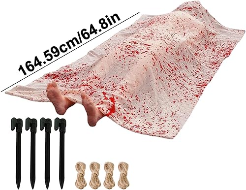 Miniatura 5 de Accesorios de cuerpo muerto de 5.4 pies  Soporte de cuerpo muerto aterrador de Halloween de la tumba para la decoración de casa embrujada más