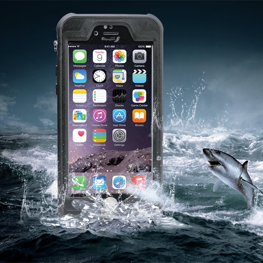 iPhone 6s Waterproof Case/iPhone 6 Waterproof Case,Slim Defender Full Sealed Dirtproof Snowproof Shock-Dispersion Bumper Protection Underwater Cases Cover For Apple iPhone 6s/6 4.7 Inch (Black)