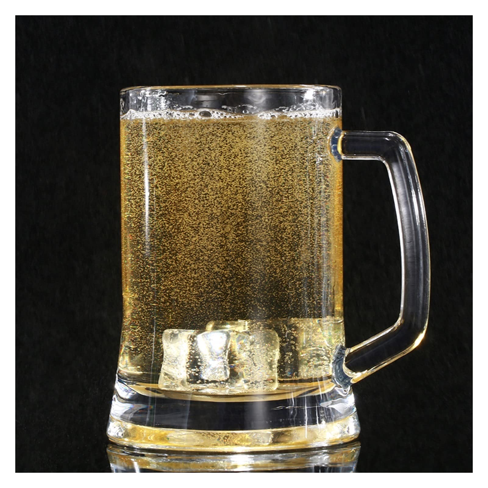 Copas de cerveza,Copas de beber, Vasos de cerveza con asa de 500 ml, ideales for fiestas, vasos reutilizables, material de vidrio, juego de 5 jarras de cerveza