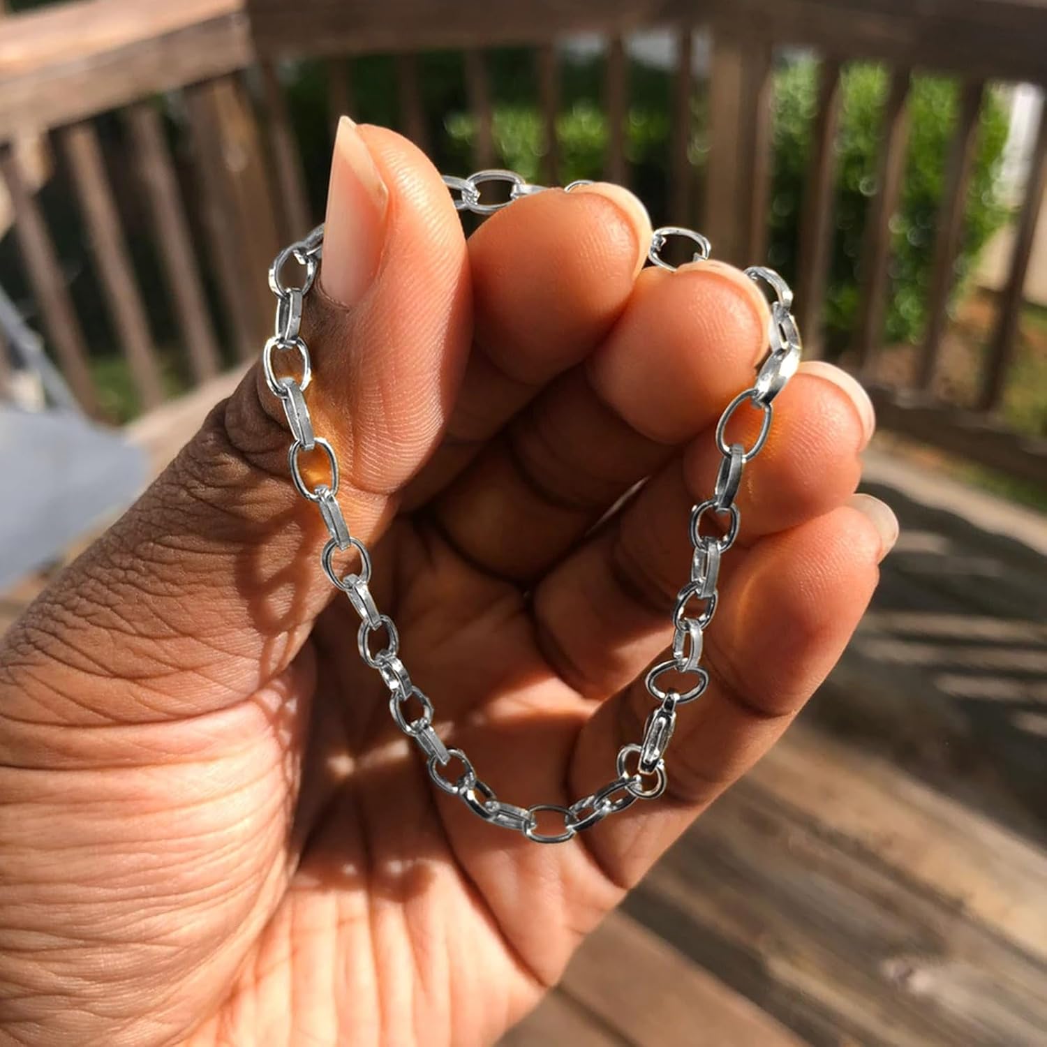 33FT Silver Paperclip Chain for Jewelry Making 5MM Silver Plated Aluminum Oval Link Chain Roll Bulk for DIY Crafts Jewelry Making - Image 4