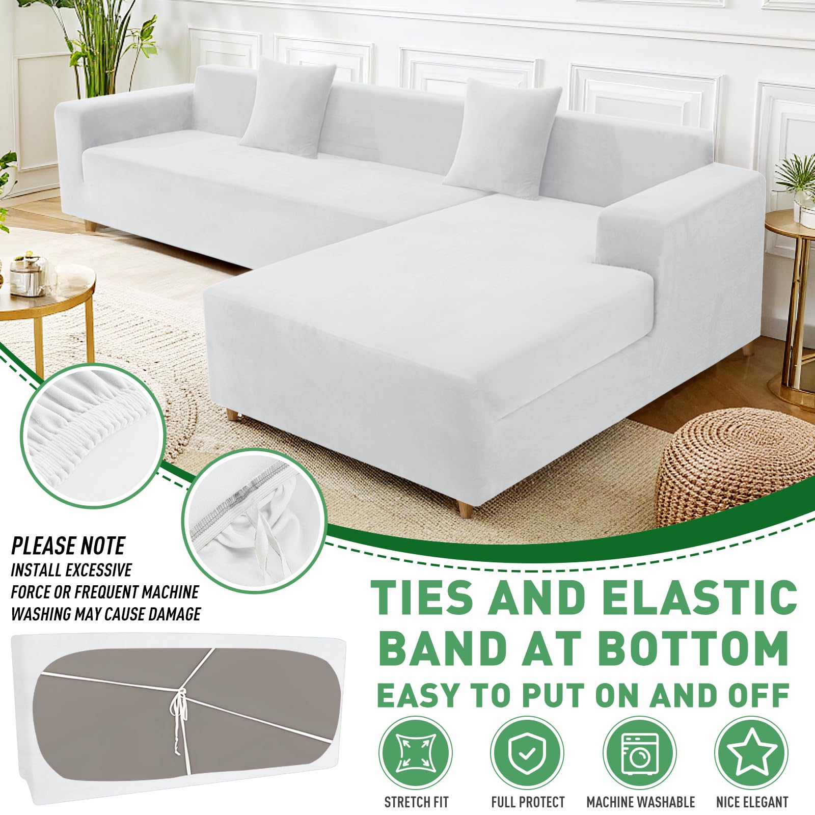 Amazon.com: ZNSAYOTX 2026 Soft Velvet Sectional Couch Covers