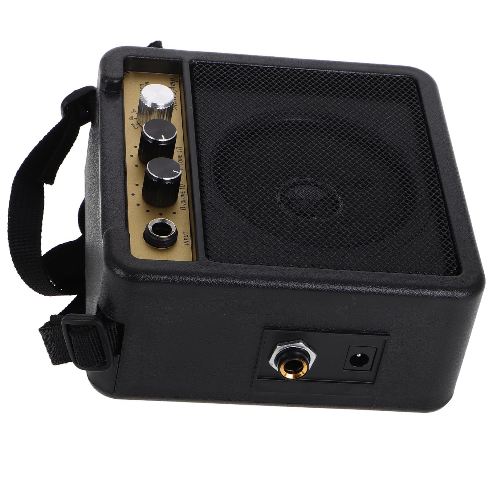 Totority Kleiner Gitarrenübungsverstärker 5w Elektrisch mit Robustem Kunststoff und Metallgehäuse Kompakter Tragbarer Verstärker für Übung Zuhause Schwarz Inklusive Audioadapter