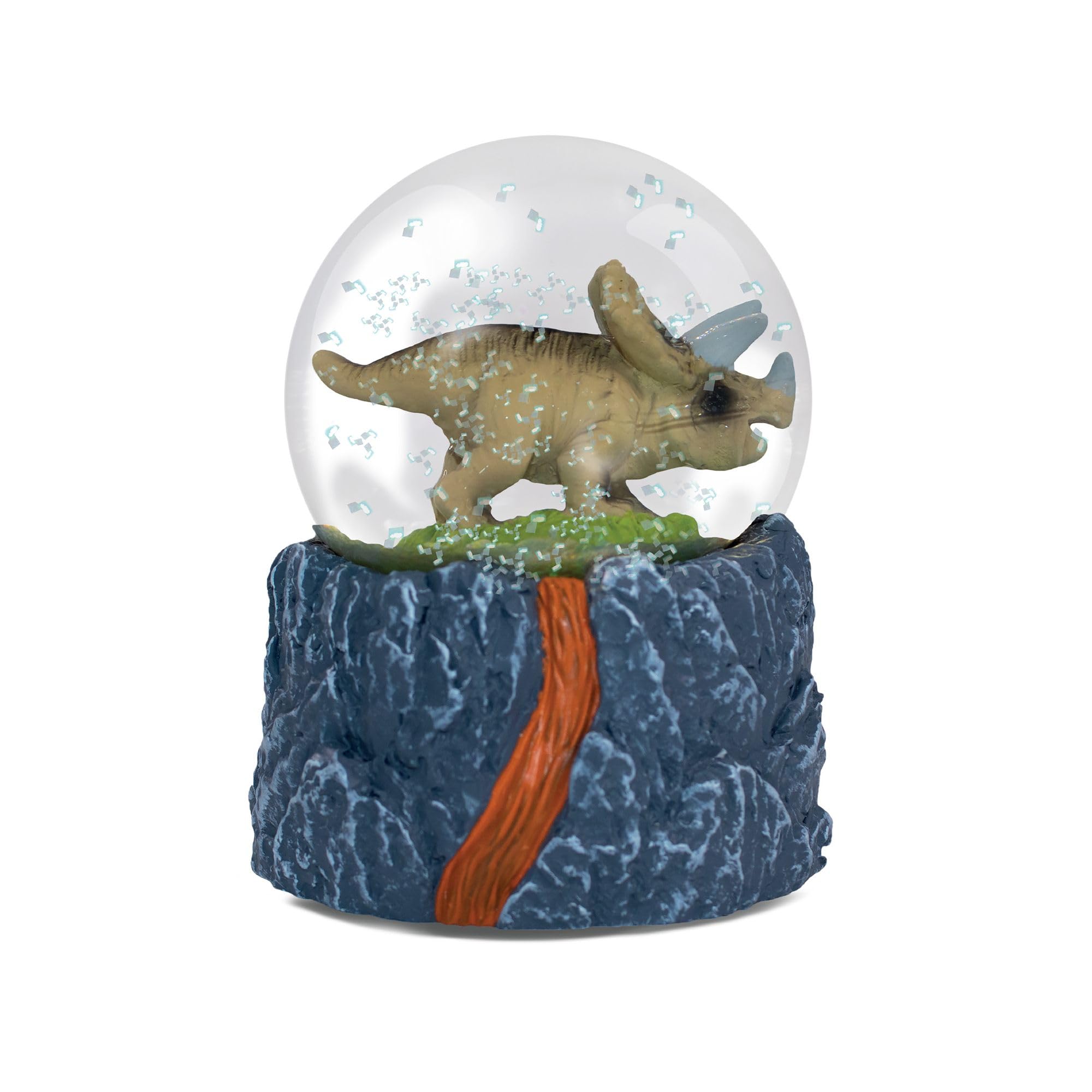 Water Globe, Triceratops from Deluxebase. Decorative Snow Globe Ornament with Dinosaur Figurine
