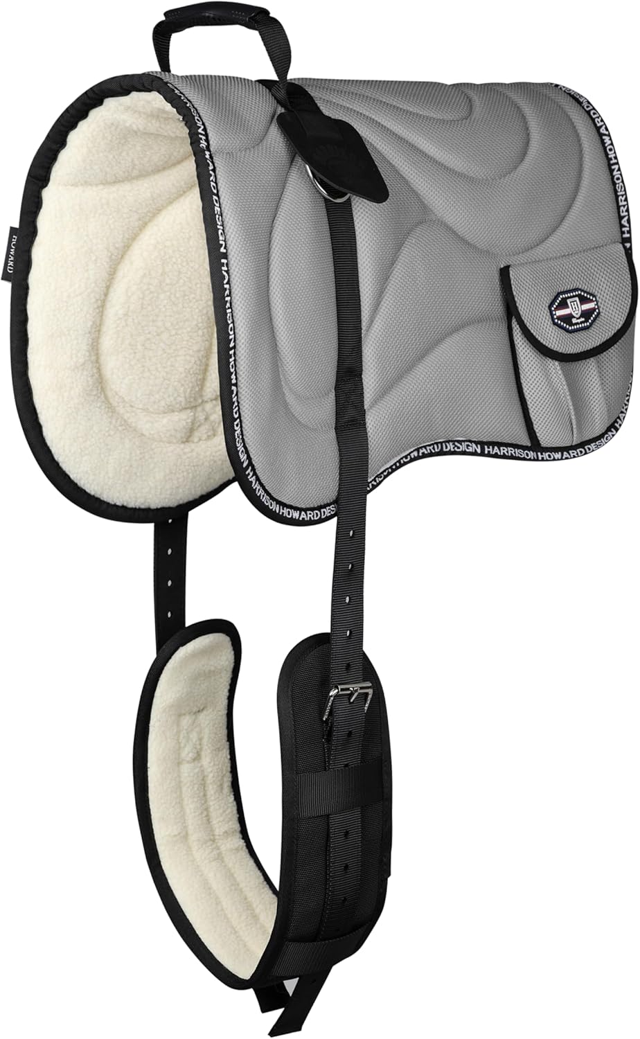 Harrison Howard Breathable Mesh Bareback Pad for Horses Soft Cushion with Matching Fleece Girth Bareback Saddle Pad
