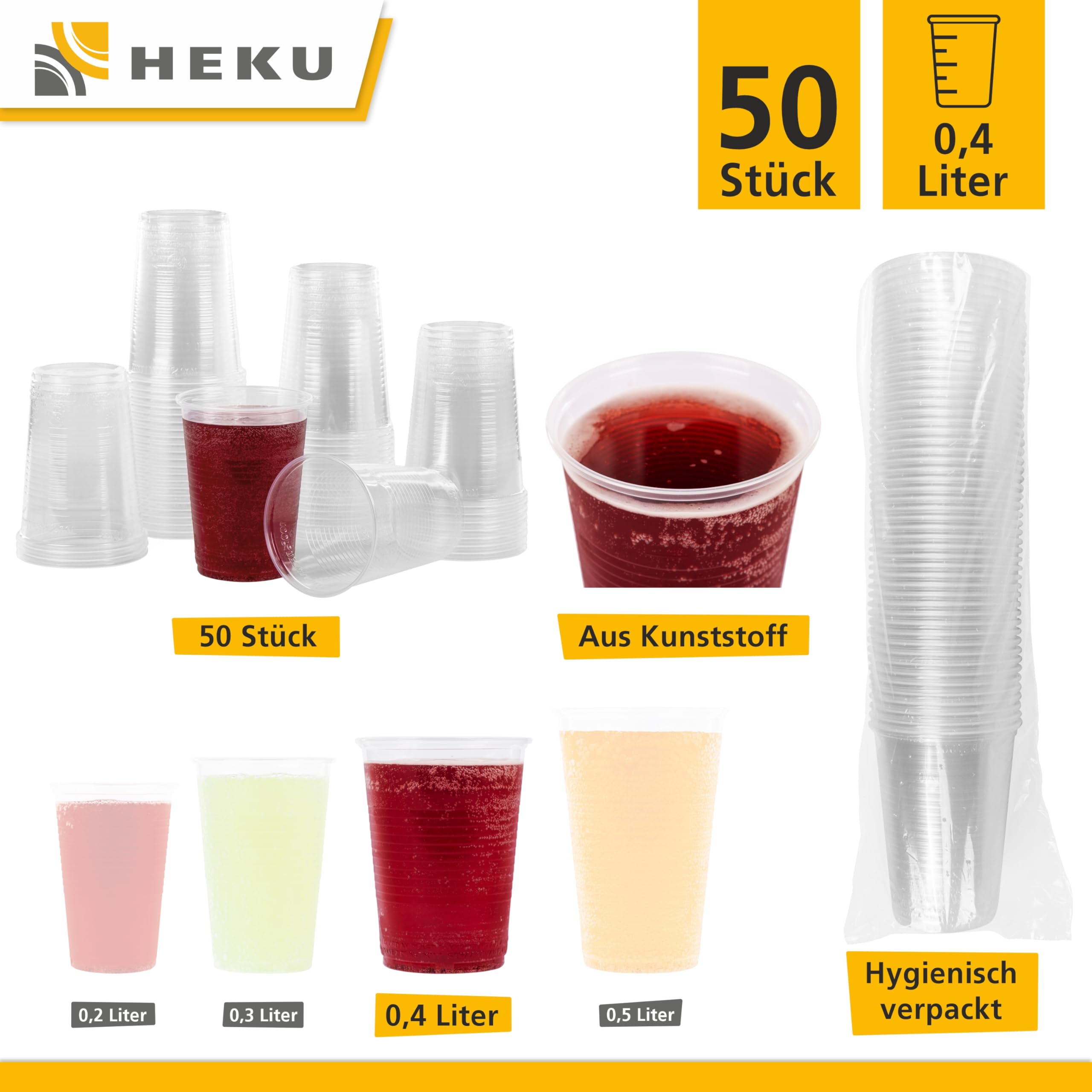 Heku 211-61 Lot De 10 Gobelets Jetables En Carton Pour Rentrée Scolaire