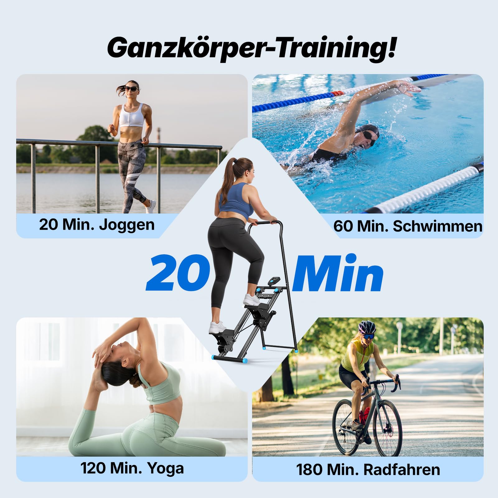 MERACH 2026 Neues Stair Stepper für Home Gym Übung,Vertical Climber Maschine für Ganzkörper-Workout,Compact Folding Cardio Übung Climber mit erweiterten Schrittweite,verstellbare Lenker & Pedale