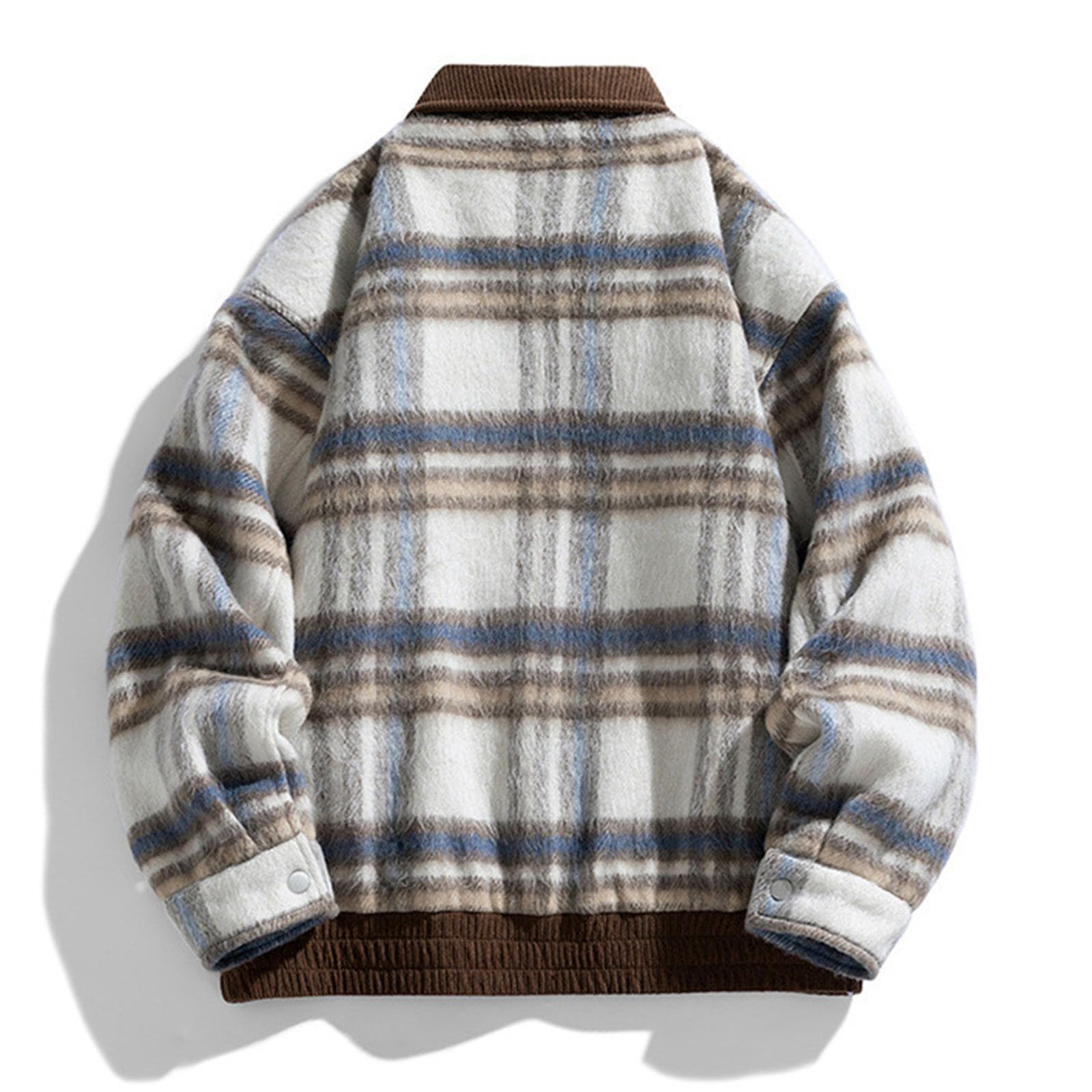 Generisch Giacca da uomo a maglia con chiusura lampo e colletto alto, struttura a nido d'ape, cardigan, maglione leggero, giacca corta da uomo, impermeabile, traspirante e confortevole