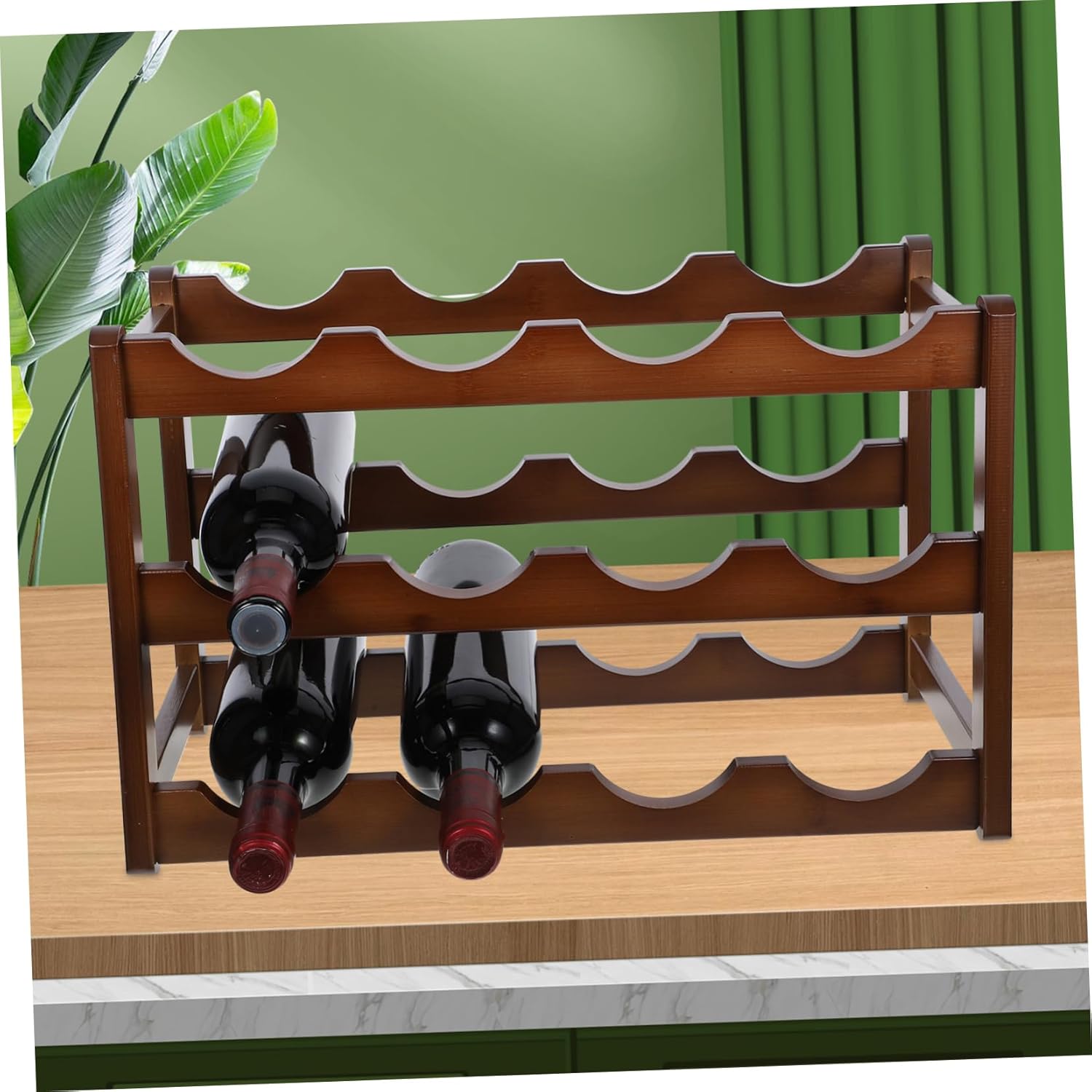 Slim Bamboo Wine Rack Standing Wine Holder Versatile Organizer for Living Room Bar