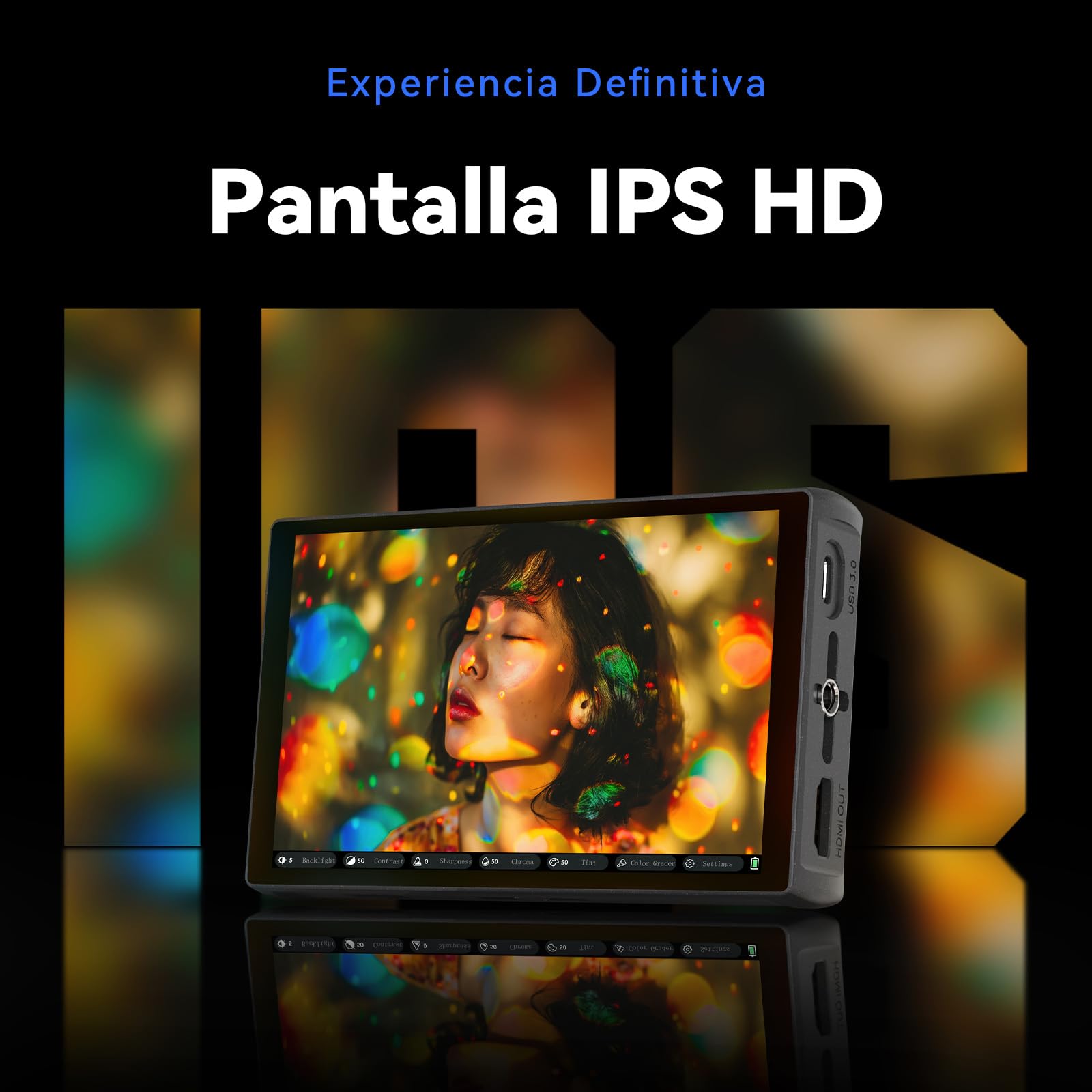 Portkeys LH5C 5.4" Monitor Cámara 4K HDMI Input, Camera Control Touch to Focus para FX3/FX30/A6700/A7S III/A7M IV, R5/6/7/8, GH6/BGH1/S5, 3D LUT Waveform Focus Peaking Monitor de Campo