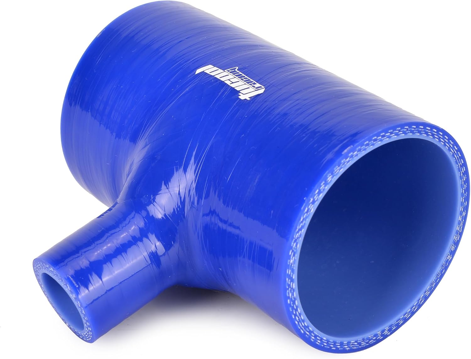 4-Ply T Shape Silicone Hose ID 2" (51mm), Spout ID 1.38" (35mm), T-Piece 3 Way Silicone Coupler High Temp 4-Ply Reinforced (Blue, 51mmx35mm)