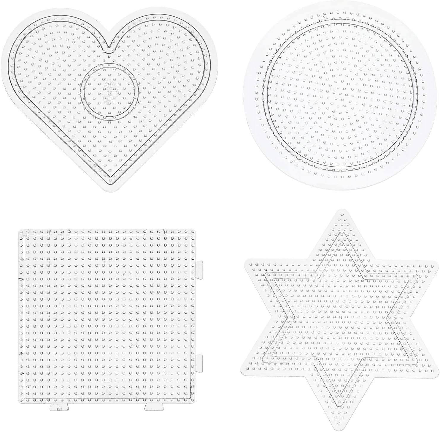 4PCS 2.6mm Fuse Beads Pegboards, Bead Boards, Peg Boards, Clear Plastic