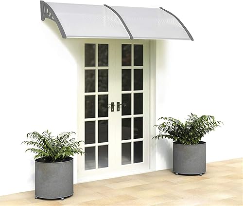 Miniatura 2 de Toldo de policarbonato para ventanas, puertas de patio, cubierta de policarbonato para exteriores, luz solar, lluvia, nieve, protección de soporte