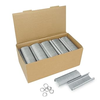 KIMSING 11 Gauge 1-1/2 38.7mm Crown Hog Rings for Heavy Duty Large Snap Ring Pliers, Zinc-Aluminum Alloy C50 C-Ring Staples 1,600 PCS/Box | 1-3/4" 45mm Crown, 1,600 PCS/Box, Fasteners for Cages, Gabion