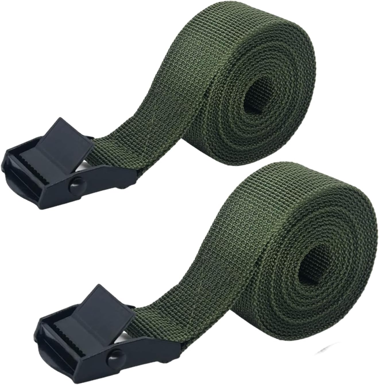 Trail Camera Strap 2 PCS - Adjustable Security Strap for Outdoor Trail Camera, Monitoring, Motorcycle, Cargo, Trucks,Trailer,Luggage, Heavy Duty Trail Cam Straps 3.3 ft x 1 in, Green
