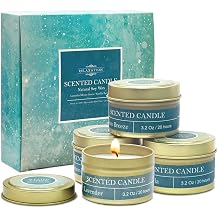 DEYBBY Do al Soya Balmumu Kokulu Mumlar 4 Paket 4 Oz Hediye Seti-Lavanta, Vanilya, Limon, Okyanus Esintisi Aromaterapi | Stres Giderici Gev eme BathYoga i in 20 Saat Uzun  m rl  Yanan Seyahat Teneke