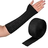 Nuanchu Cotton Stockinette Tubular Elastic Bandage Cast Sleeve Roll Elastic Wrap Tube Bandages Comfortable Cast Stockinette Cosplay Accessories for Arm Leg Knee Prewrap(Black,2 Inch X 5.47 Yard)