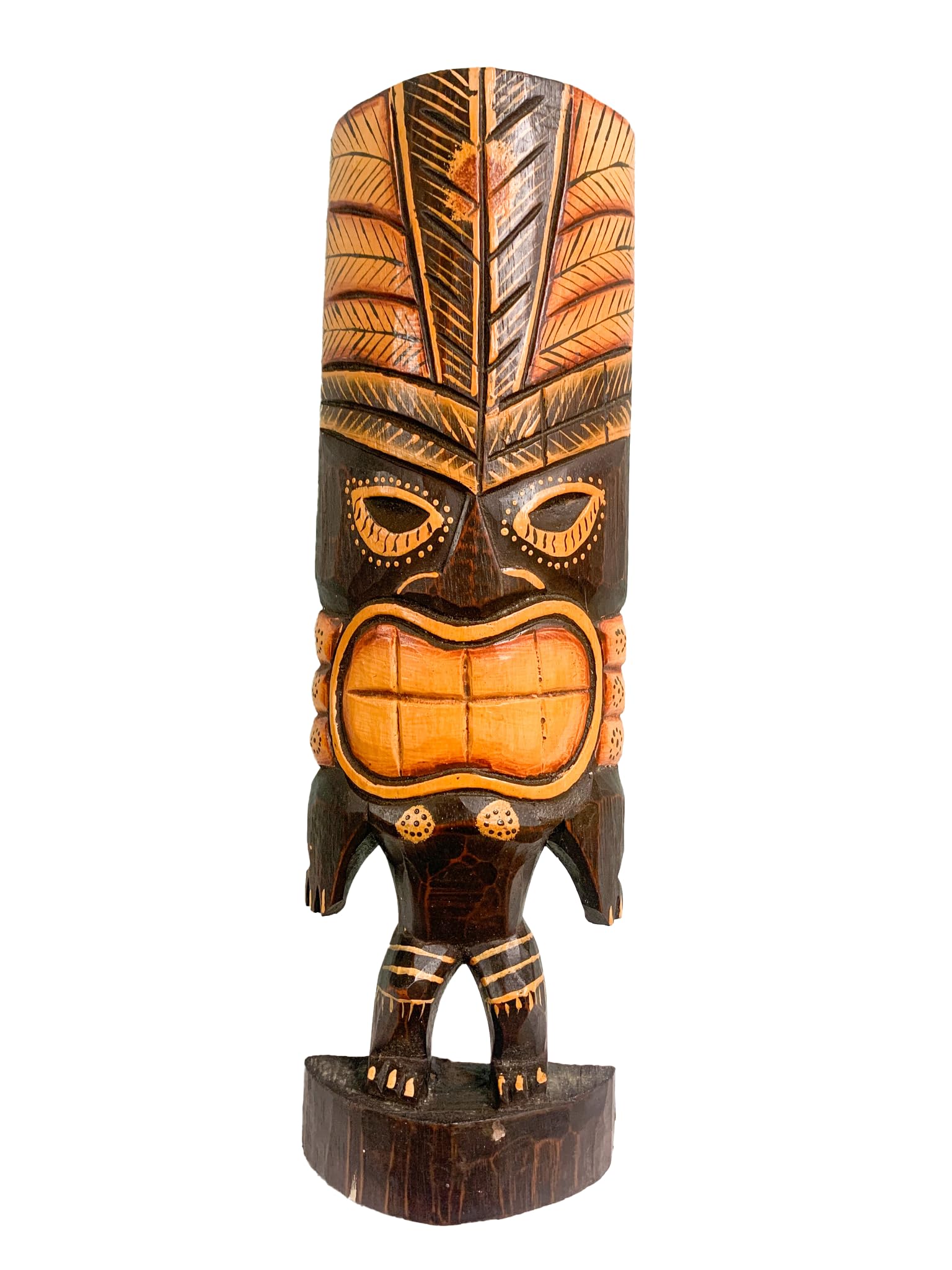 My Family House Hand Carved Wooden Tiki Mask Wall Art, Polynesian Tribal Decor, Assorted Designs, Rustic Tropical Home & Garden Ornament (Design 1)