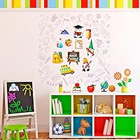 Vista 6 de HOWAF 32 piezas de decoración de tablón de anuncios de bienvenida a la escuela, recortes de regreso a clases para el primer día de escuela