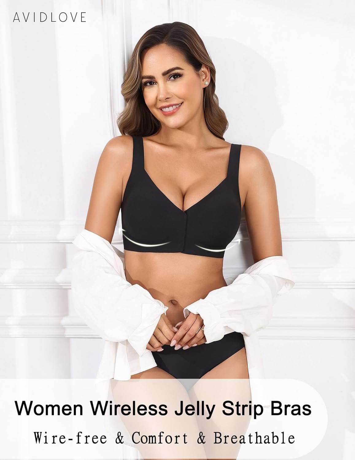 Avidlove Bras for Women No Underwire Front Closure Bra Seamless Bralette Full Coverage Everyday Bras Wireless Brassiere - Image 7