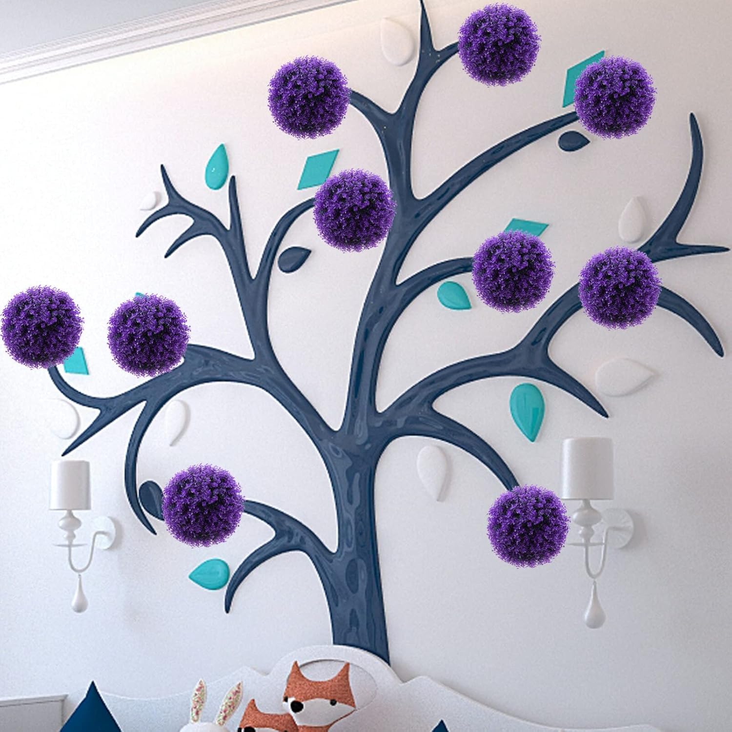 1pc Artificial Topiary Plant Ball Round Plastic Hanging Grass Plant Ball Decorative Faux Boxwood for Home Wedding Decor