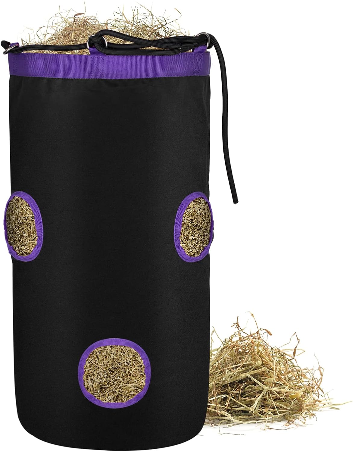 TOKSKS Hay Bags for Horses Goats Cylindrical Foldable hay