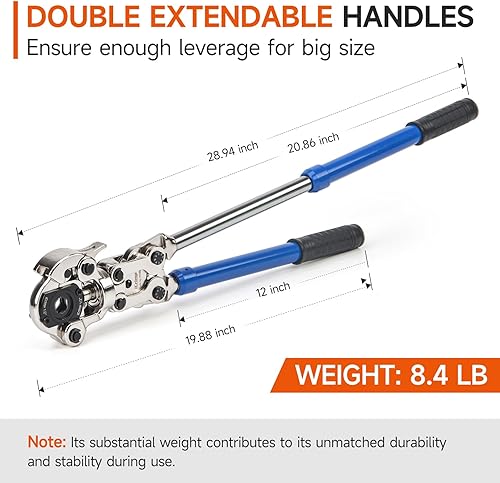 Miniatura 3 de iCrimp Kit de herramientas de prensado de tubos de cobre con cortador y herramienta de desbarbado para accesorios de cobre ProPress-Fabricado por