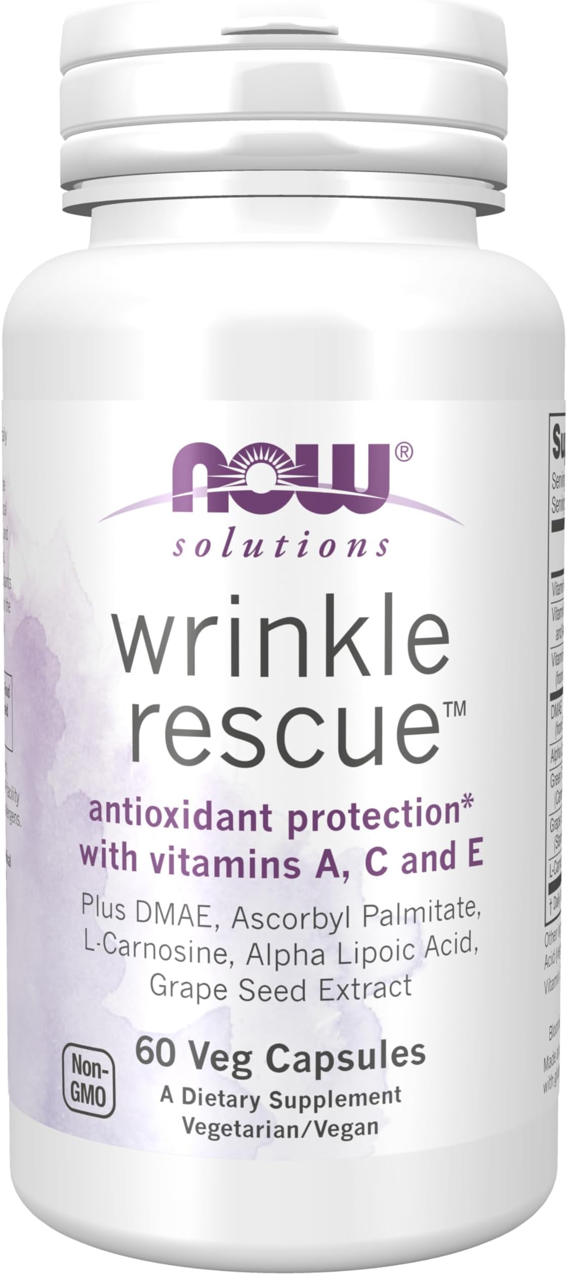 NOW Solutions, Wrinkle Rescue™ Capsules, Targeted Blend with Vitamins A, C and E, 60 Capsules