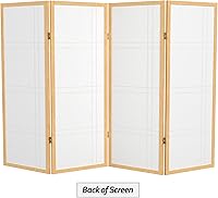 Vista 79 de Pantalla Shoji corta de doble cruz de 4 pies - Negro - 6 paneles