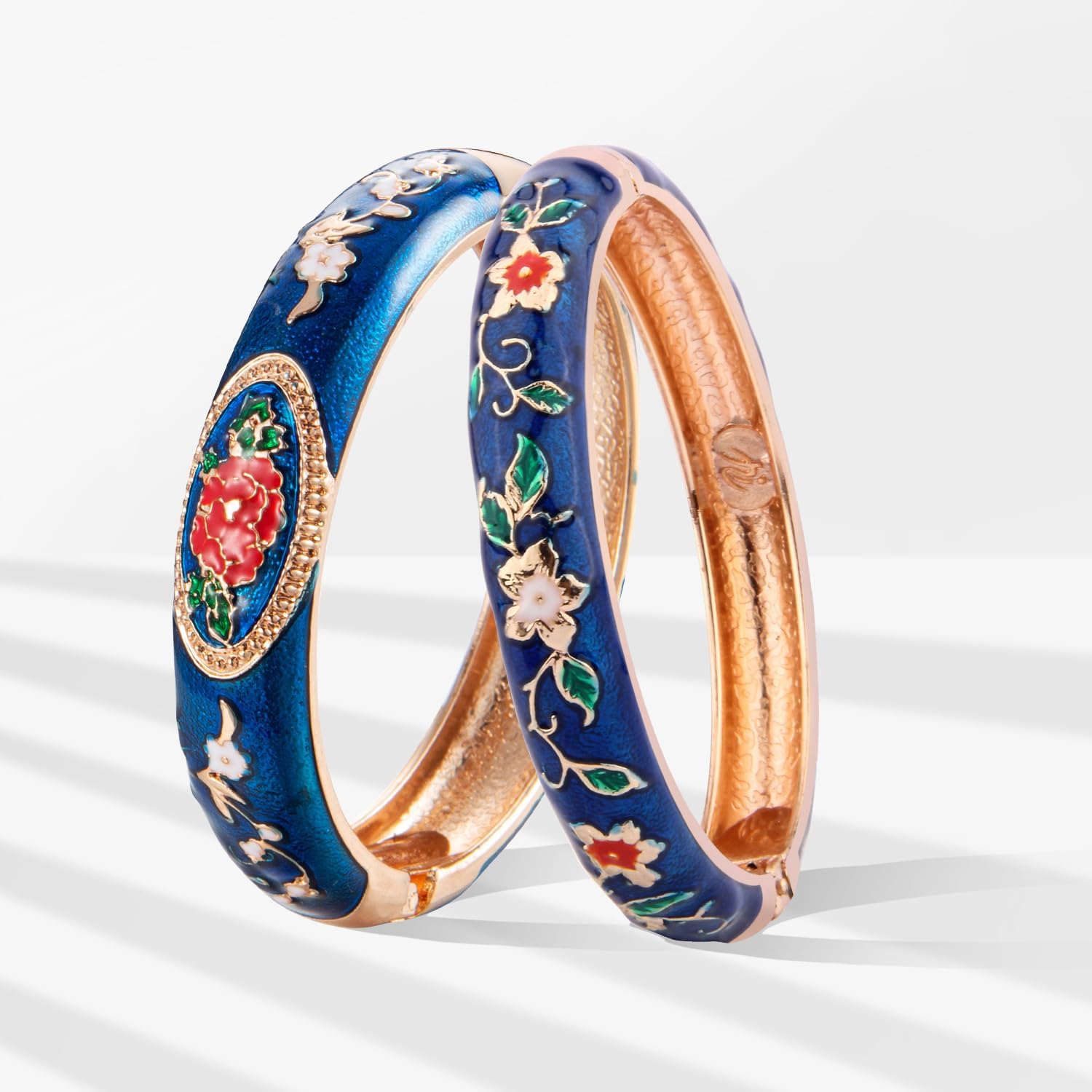UJOY Cloisonne Bangles Gorgeous National Floral Panda Set Enameled Plated Handcrafted Bracelets Jewelry Gifts 55C43