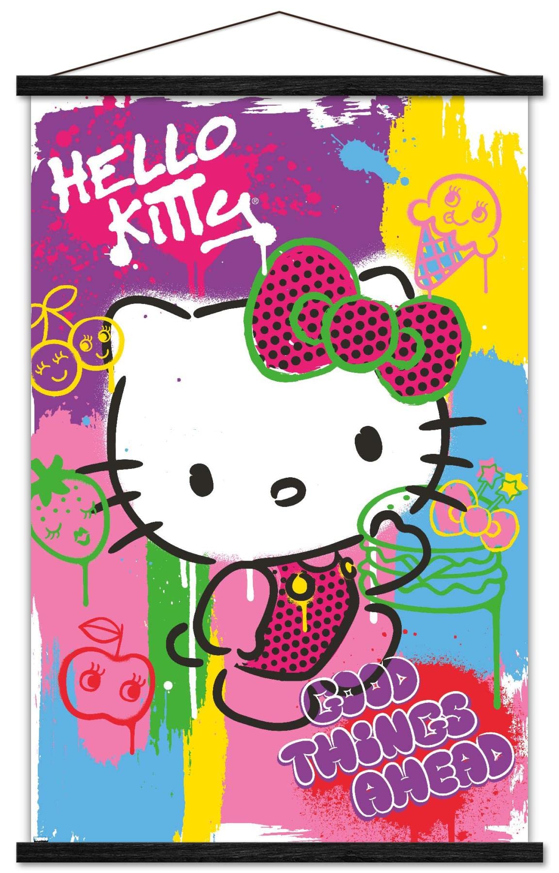 Hello Kitty - Punk Wall Poster with Magnetic Frame, 22.375 x 34