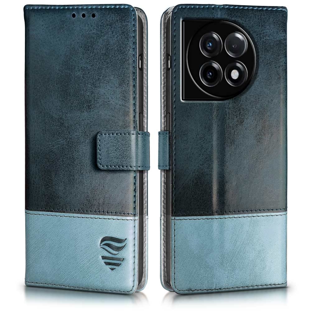 FLIPPED Vegan Leather Flip Cover for 1+ OnePlus 11R 5G | Shock Proof with TPU Bumper & Kickstand | Card & Cash Pockets | Magnetic Closure Wallet Case Cover (Hand Stitched, Blue with Aquamarine) (B0C1ZXV6R3) Amazon Price History, Amazon Price Tracker