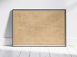Historical Map Poster of Core Sound Straits 1866 Old North Carolina 421 | 11x17 12x18 16x24 24x36 Unframed Print Wall Art | Vintage Antique Rustic Gift | Home Office Decor
