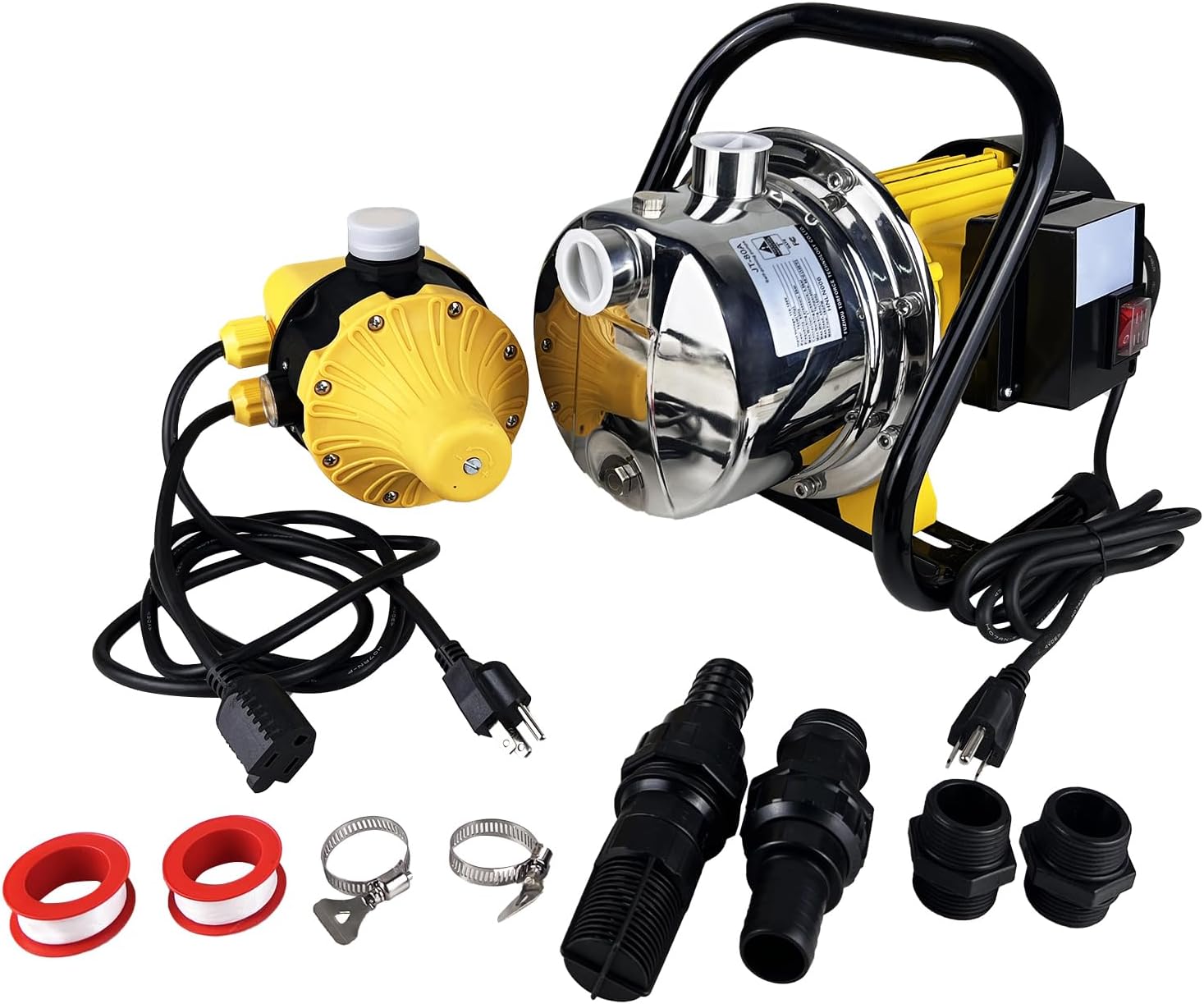 1HP House Water Pressure Booster Pump for Pool,110V Garden Water Transfer Pump with Control Switch for Yard Sprinkler,1080GPH Portable Shallow Well Jet Irrigation Pump for Lawn Shower Pond Draining