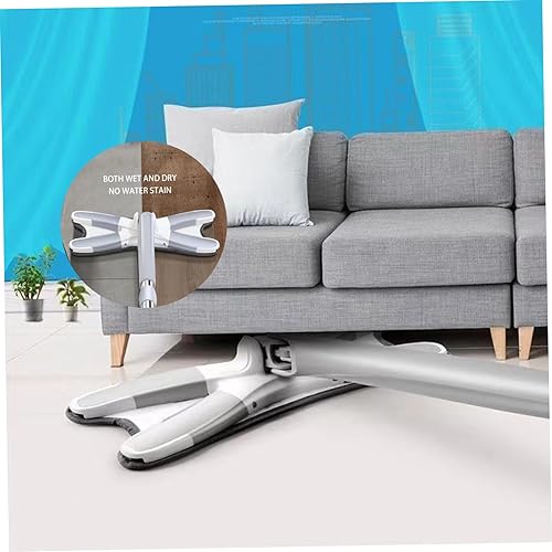 Miniatura 9 de Trapeadores de limpieza para piso con rotación de 360 con 5 almohadillas para mopa seca y húmeda en forma de X, mopa en forma de X, mopa húmeda y