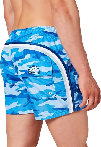 SUNDEK Mens Elastic Waist Boardshort, Swim Trunks 14" Length 5" Inseam