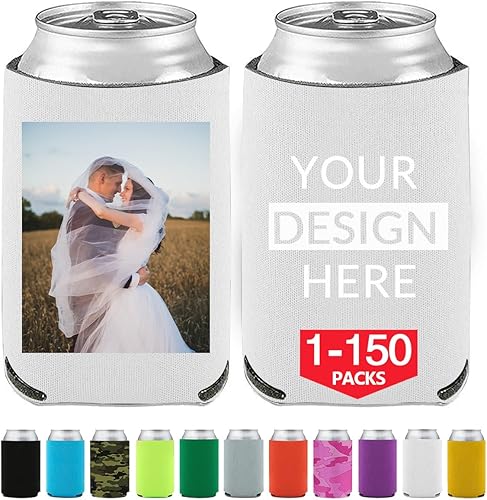 Fundas enfriadoras de latas de cerveza personalizadas con tu imagen, logotipo, enfriador de bebidas reutilizable con aislamiento suave para botellas