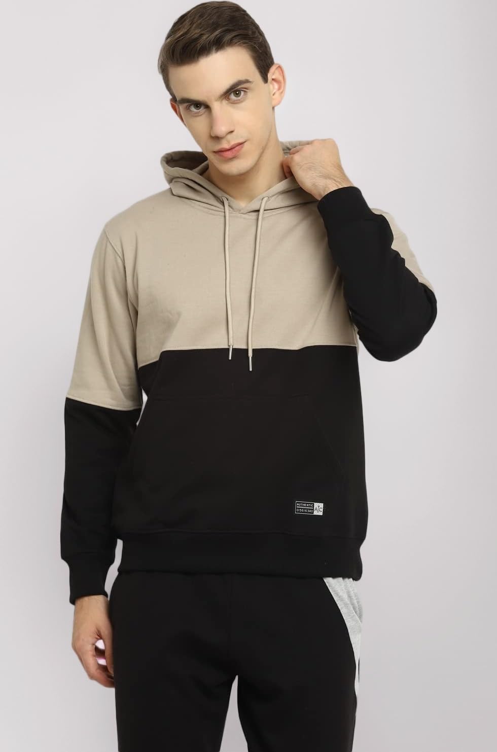Men's Colorblocked Cotton Hoodies Sweatshirt
