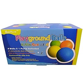 AppleRound 8.5-inch Dodgeball Playground Balls, Pack of 4 Balls with 1 Pump, Official Size for Dodge Ball, Handball, Camps and Schools (Orange)