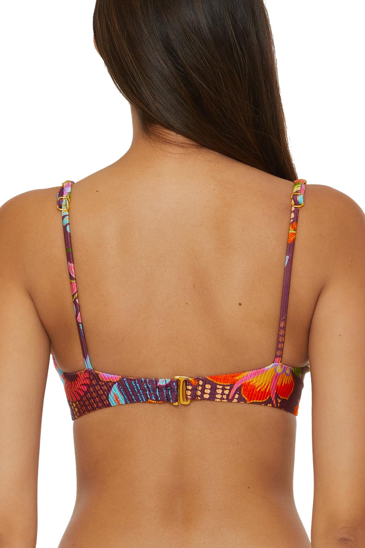 BECCA Top bikini da donna Portofino con ferretto, stampa floreale, regolabile, costume da bagno separato