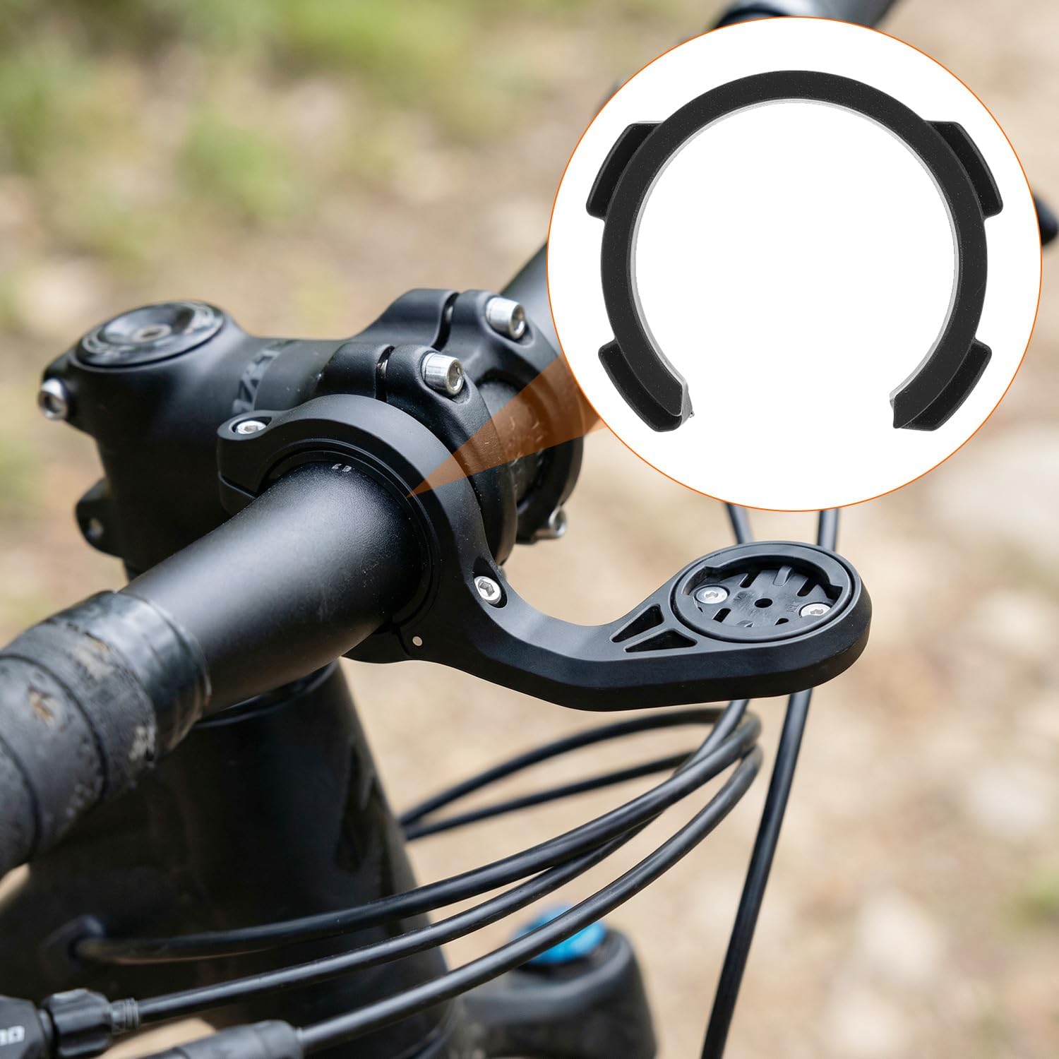 QWORK® Uchwyt komputera rowerowego kompatybilny z Garmin, Wahoo, Bryton Bike Computer, do kierownicy rowerowej 31,8 mm, mocowanie z szybkim zwalnianiem