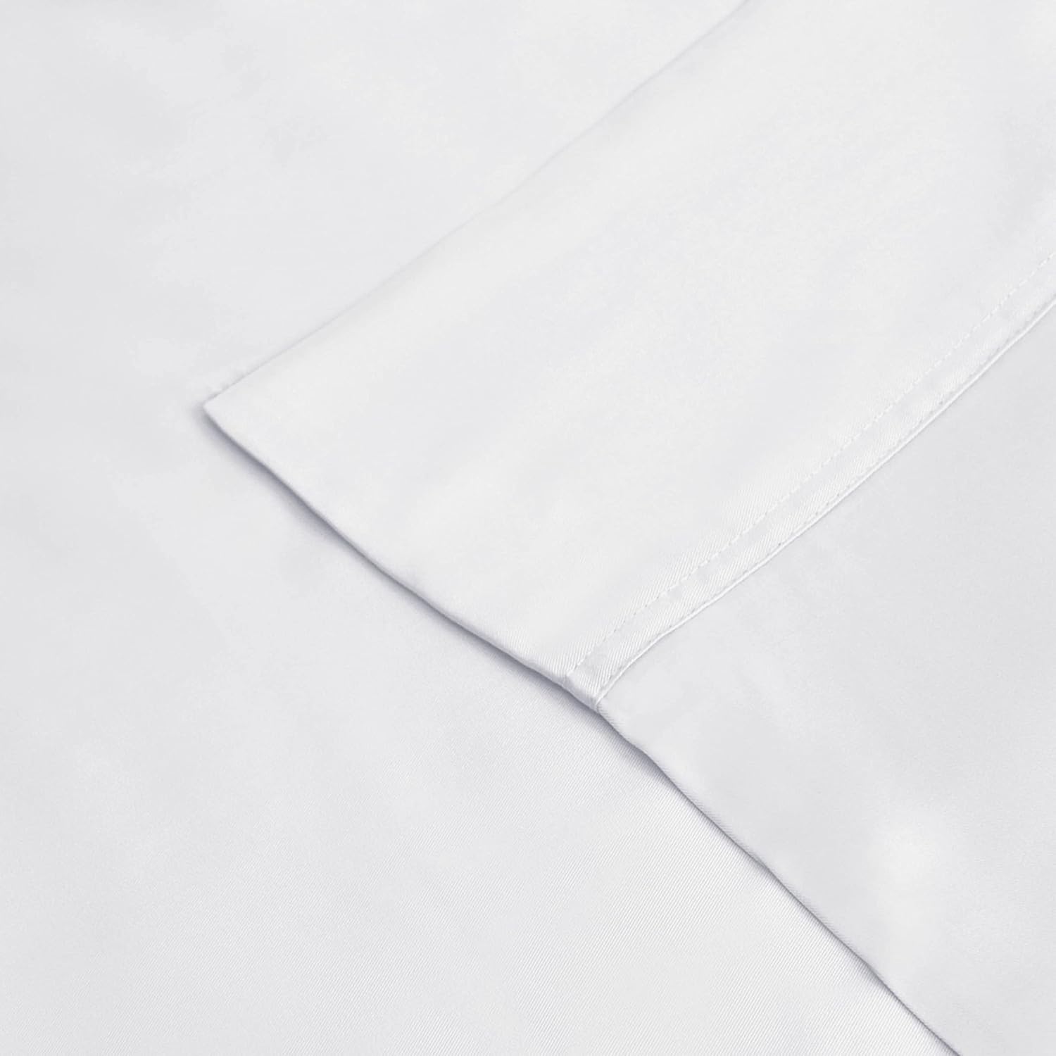 BNM 300 Thread Count Rayon from Bamboo Pillowcase Set, Cooling, Silky Soft, Colorful Bedding Accent, Cozy, Wrinkle Resistant, Lightweight Bedding, Breathable, 2 Pillow Covers, Standard, White