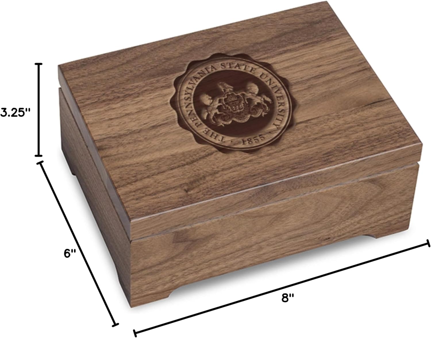 M. LA HART Penn State University Solid Walnut Desk Box