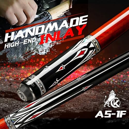 Miniatura 6 de KONLLEN Carbon Fiber Pool Cue Stick Low Deflection Hand-Made Inlay Billiard Cue Ultra-Smooth Professional Feeling Billiard Pool Cue Sticks for Adults