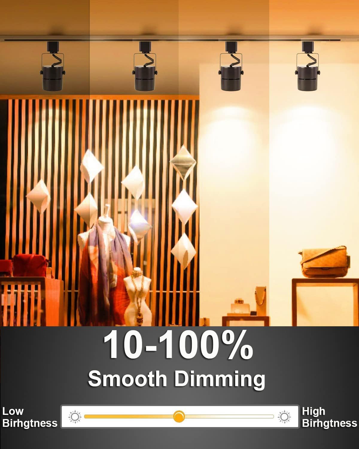 10W Track Lighting Heads,3000K Warm White Dimmable LED Track Lighting Fixtures for Accent Retail Kitchen Artwork,120V Linear Track Lights H Type-CRI90+ 24°- 16 Pack (Black)