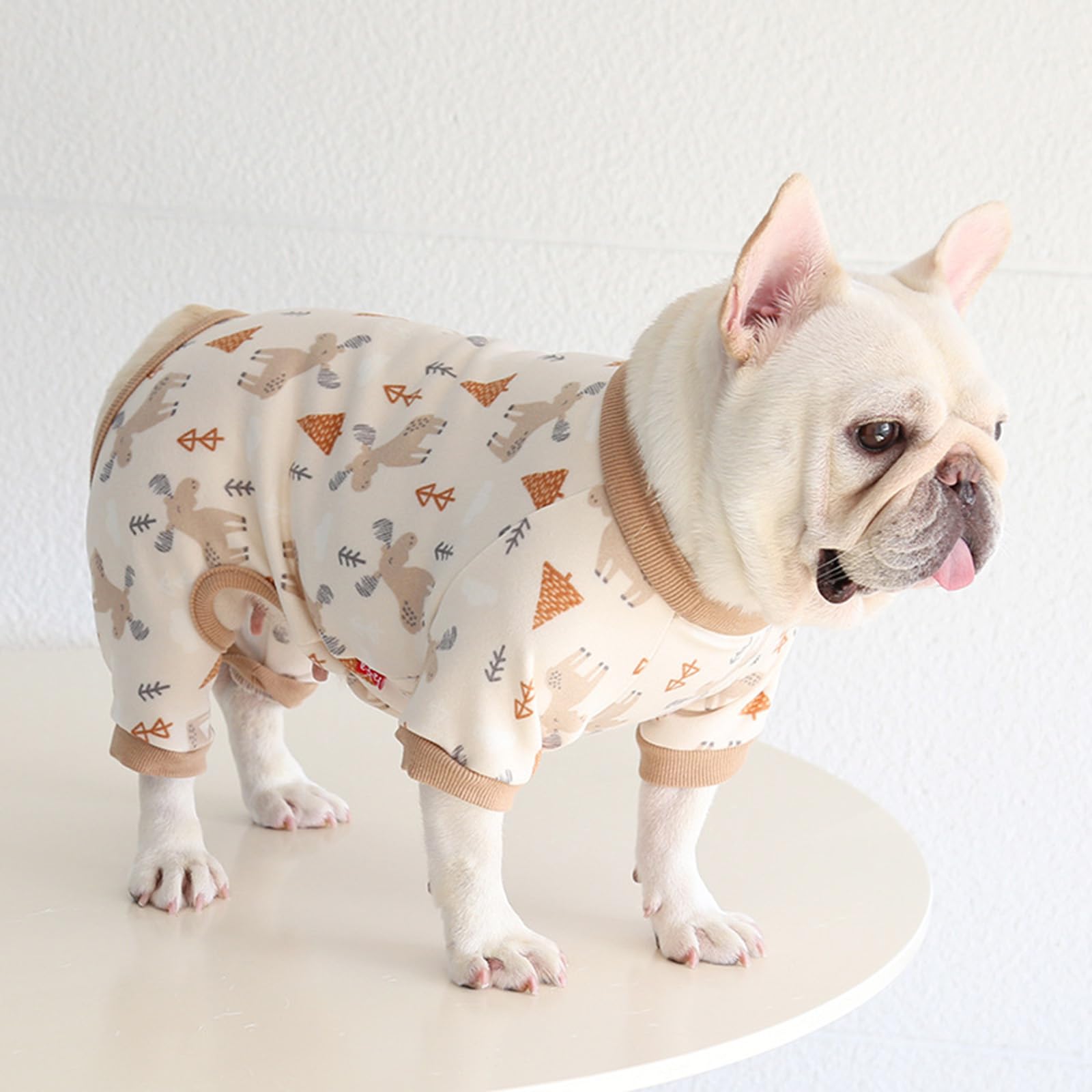 BT Bear Fat Dog Clothes,Autumn Winter Soft Warm Dog Pajamas Jumpsuit Pug Bulldog Onesies Clothes Costume for Cats Puppy Small Dogs Medium Dogs (Light Brown - Image 4