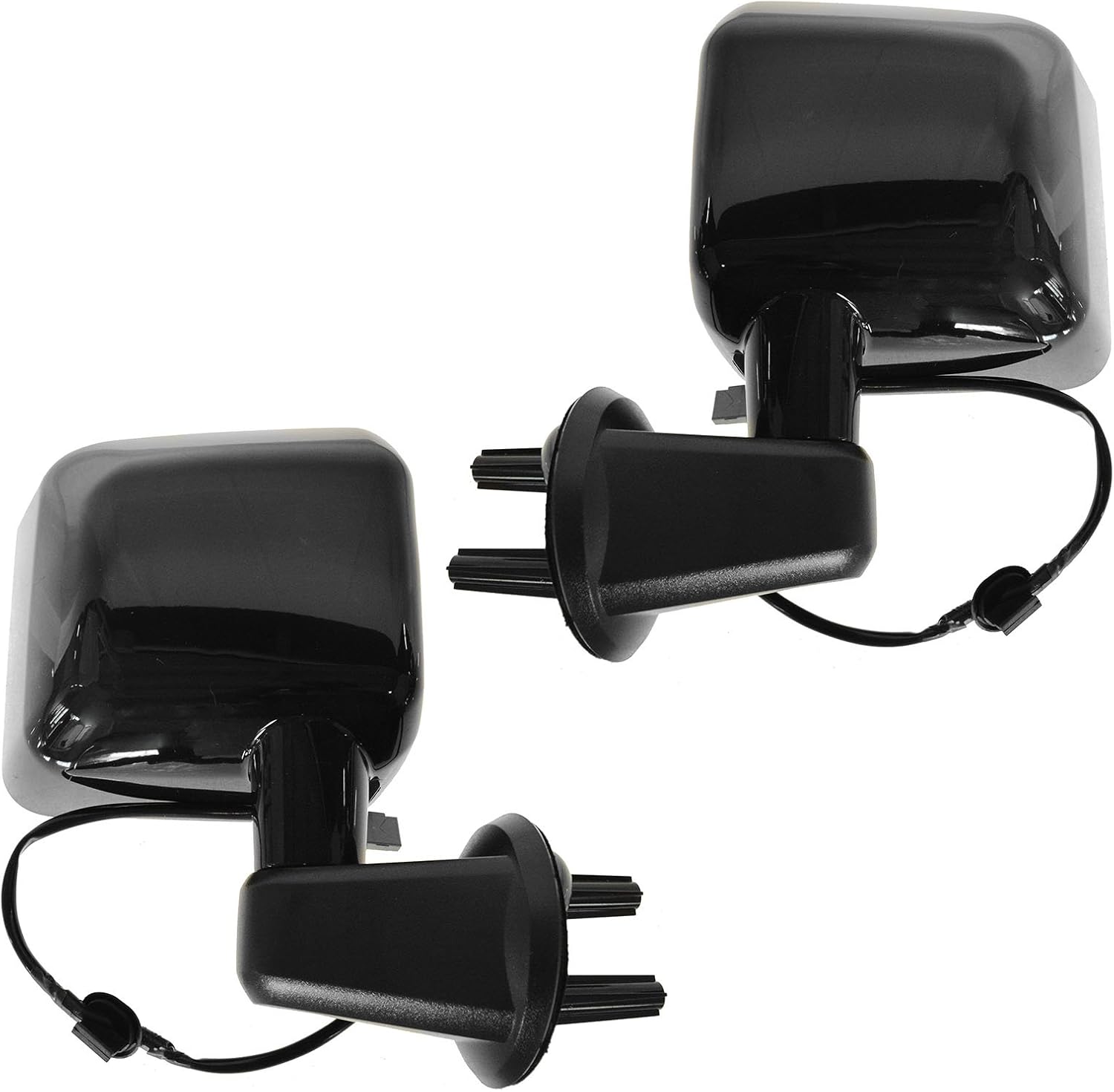 TRQ 2 Piece Driver and Passenger Side Mirror Assembly Set Electric Adjustment Heated No Memory Black Compatible with 2014 Jeep Wrangler CH1320372 CH1321372