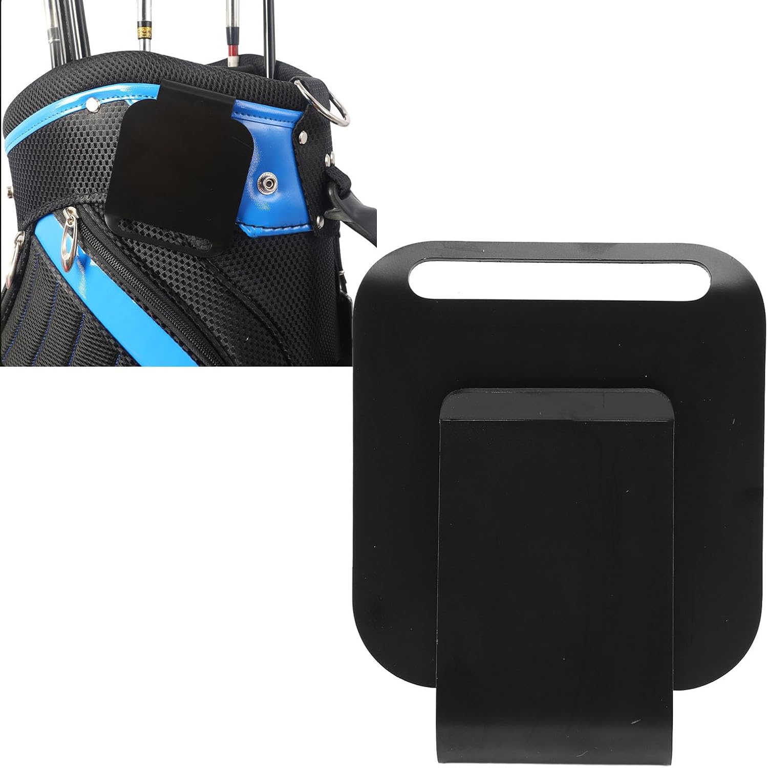 Metal Club Bag Clip for Landing Pad, Durable Black Accessory for Gear Organization - Quick Installation, Rust, Compatible with All Golf Bags
