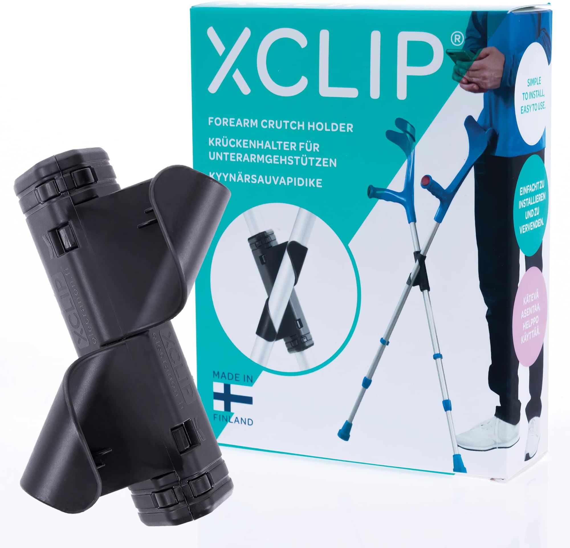 XCLIP Crutch Holder to Take with You on the Go Holder for Parking